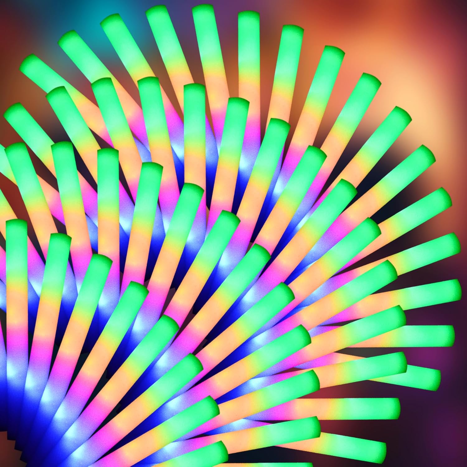 120Pcs Foam Glow Sticks for Parties, Weddings, and Raves
