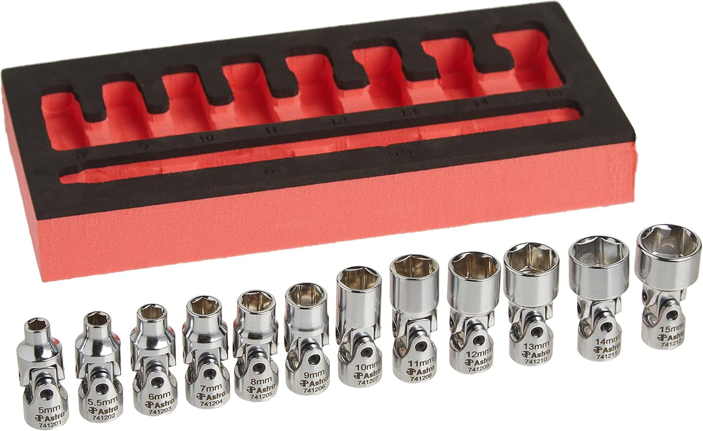 Astro Pneumatic Tool 7412 12-Piece Flex Socket Set for Tight Spaces