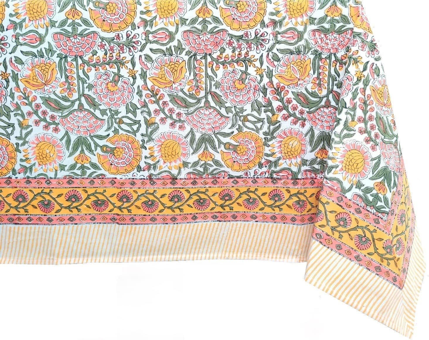 Clover Yellow 100% Cotton Tablecloth for Elegant Dining Events