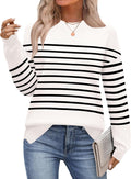 Zeagoo Womens Crewneck Pullover Sweater Long Sleeve Knit Side Slit