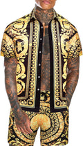 Daupanzees Men's Luxury Casual Button Down Hawaiian Shirt Suits