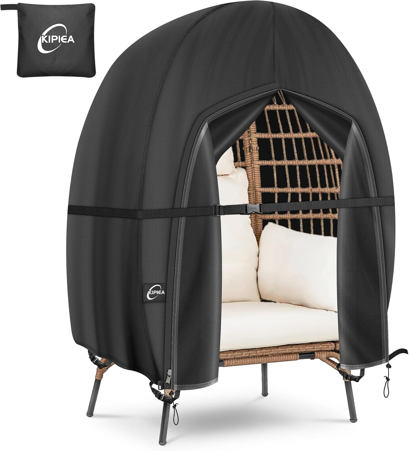 Kipiea Patio Egg Chair Covers Waterproof for Outdoor Use