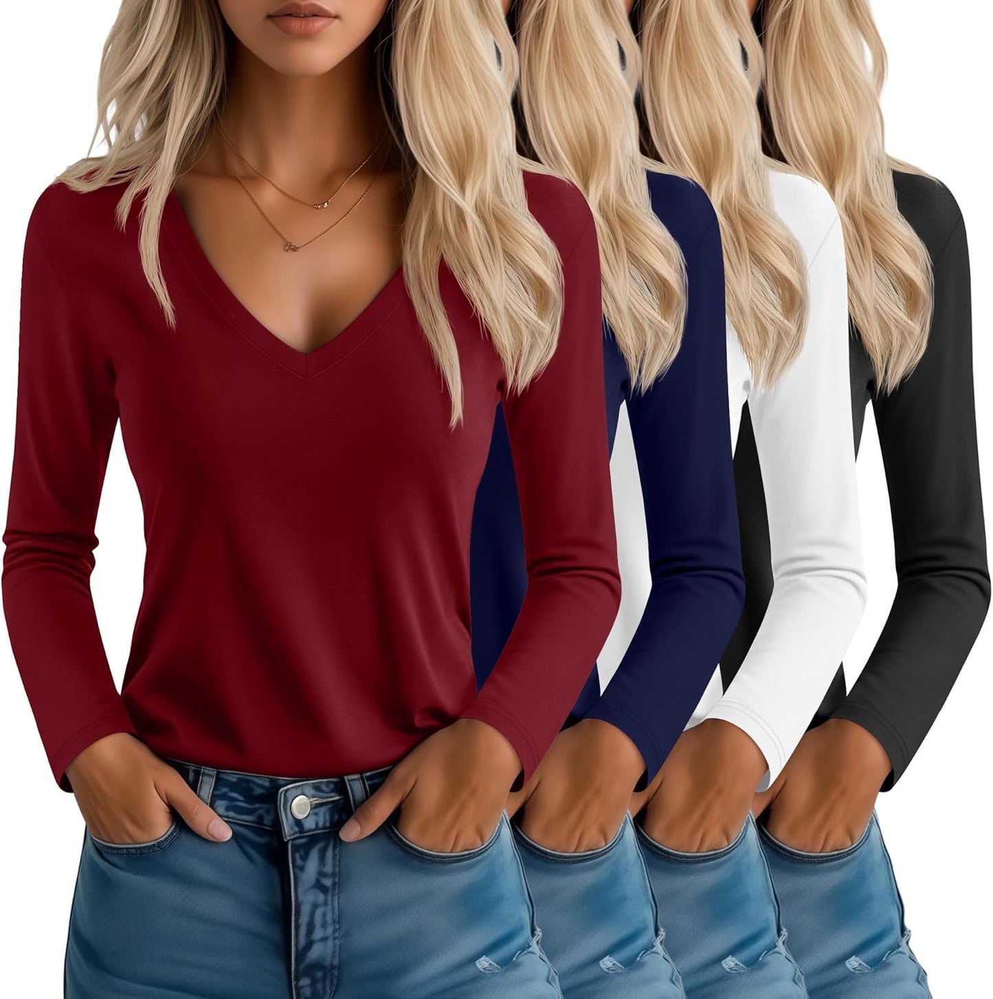 Neer Women's Long Sleeve Casual T-Shirts for Everyday Wear
