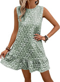 SOLY HUX Women's Ruffle Hem Sleeveless Tank Dress - Casual Summer Mini