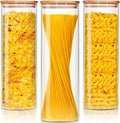 Glass Jars with Bamboo Lids 79 FL OZ Set of 3 - Tall Airtight