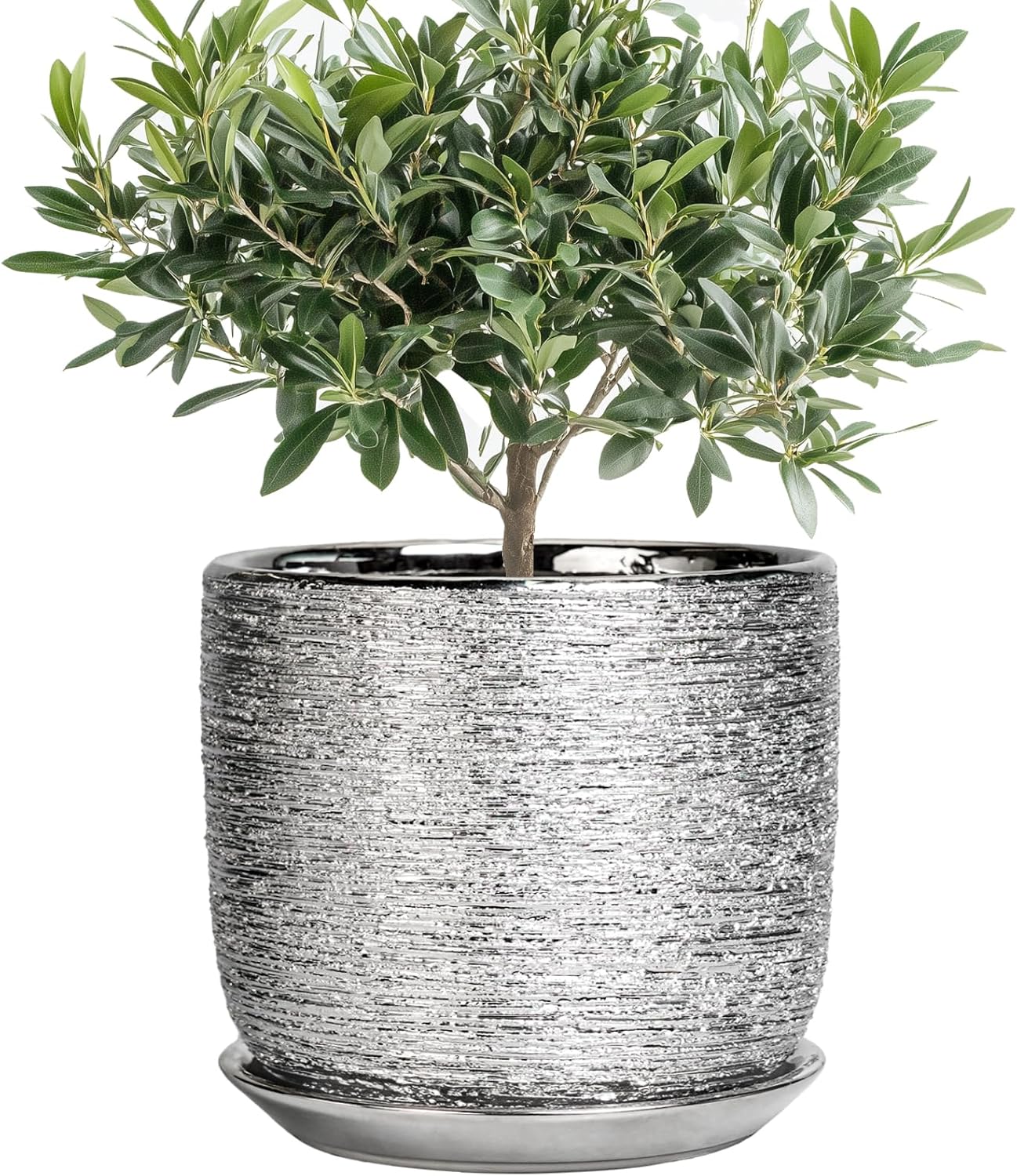 Ceramic Pot for Plants 8 Inch - Durable Indoor Planter with Saucer