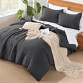 Dark Grey California King Comforter Set - Lightweight 7-Piece