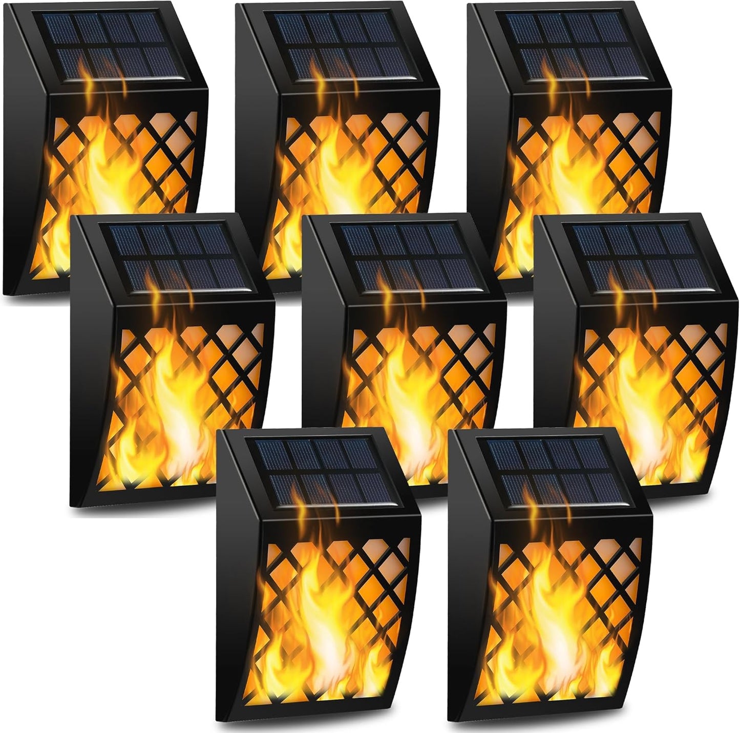 Dynaming Solar Flame Wall Lights - 8 Pack Flickering Lights