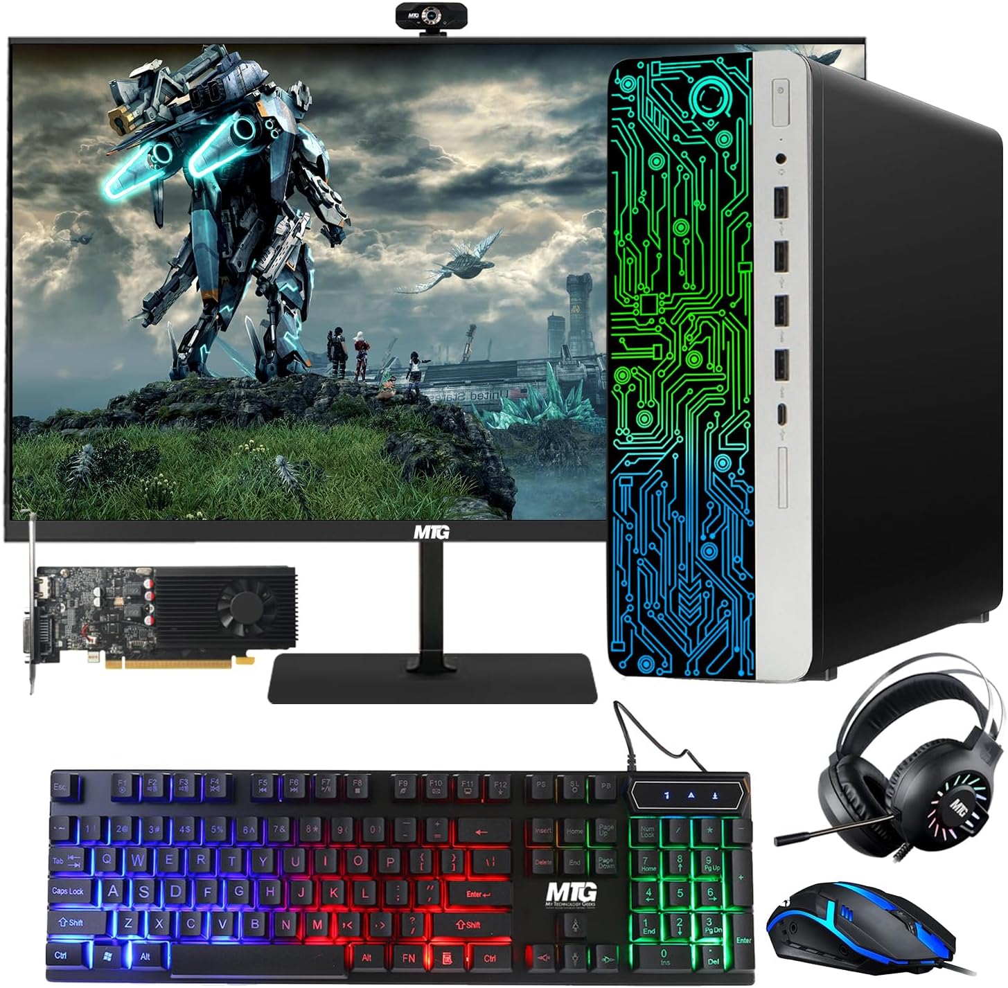 HP G3 Gaming Desktop PC with 27 Inch Monitor and RGB Accessories