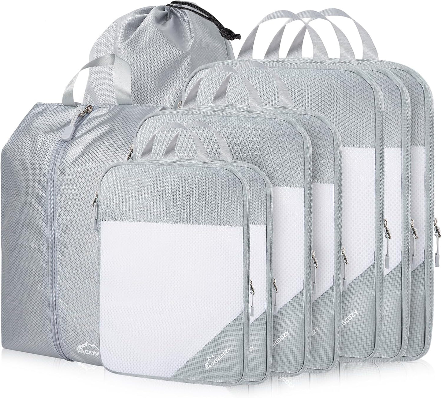 Compression Packing Cubes for Travel - 9 Set Lightweight Organizer