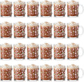 Christmas Glass Mugs 24 Set 12oz Pastel Holiday Coffee Cups - Cute