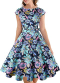 Vintage Cocktail Swing Dress for Women with Stylish Side Pockets