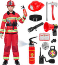 Kids Firefighter Costume 14PCS Set - Roleplay Halloween Favorite
