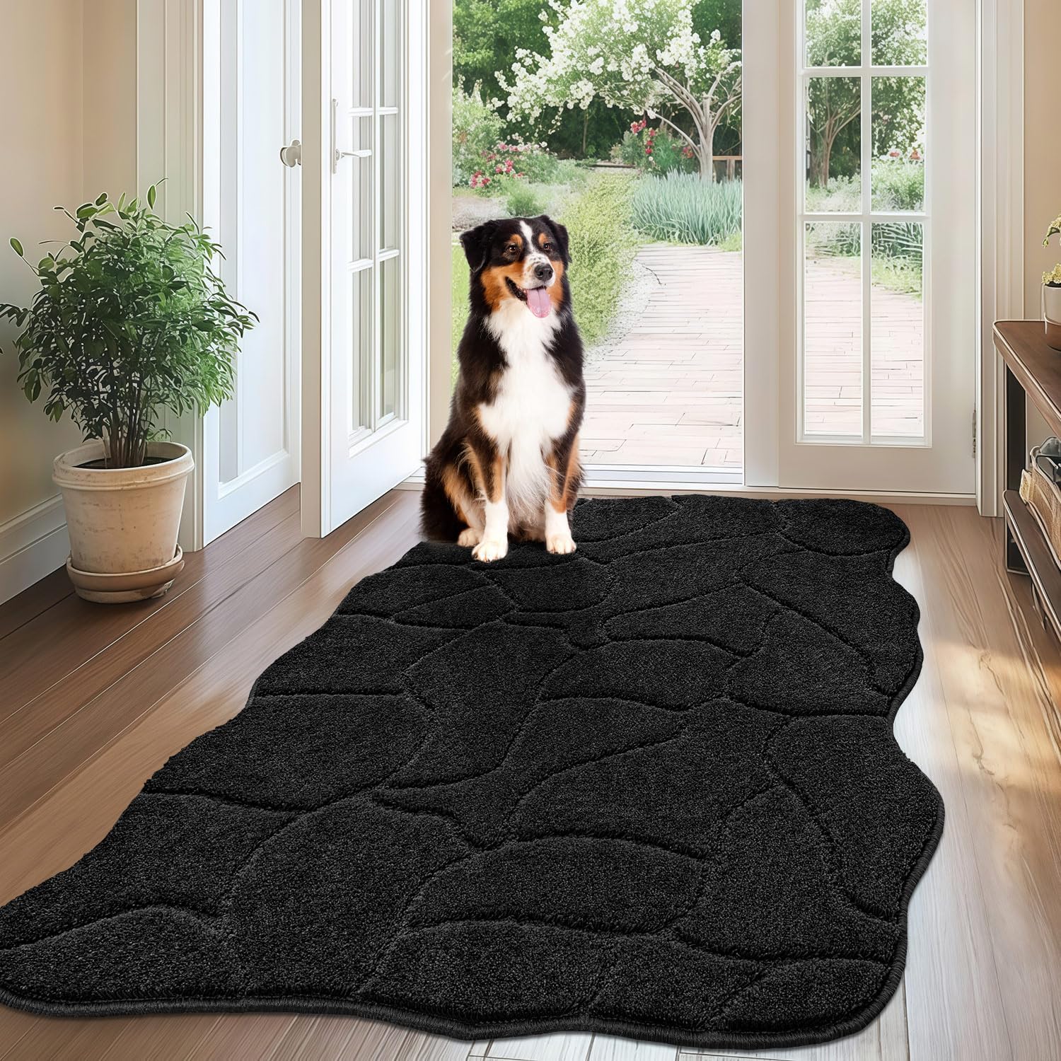 Large Dog Door Mat for Muddy Paws - Absorbent and Non-Slip