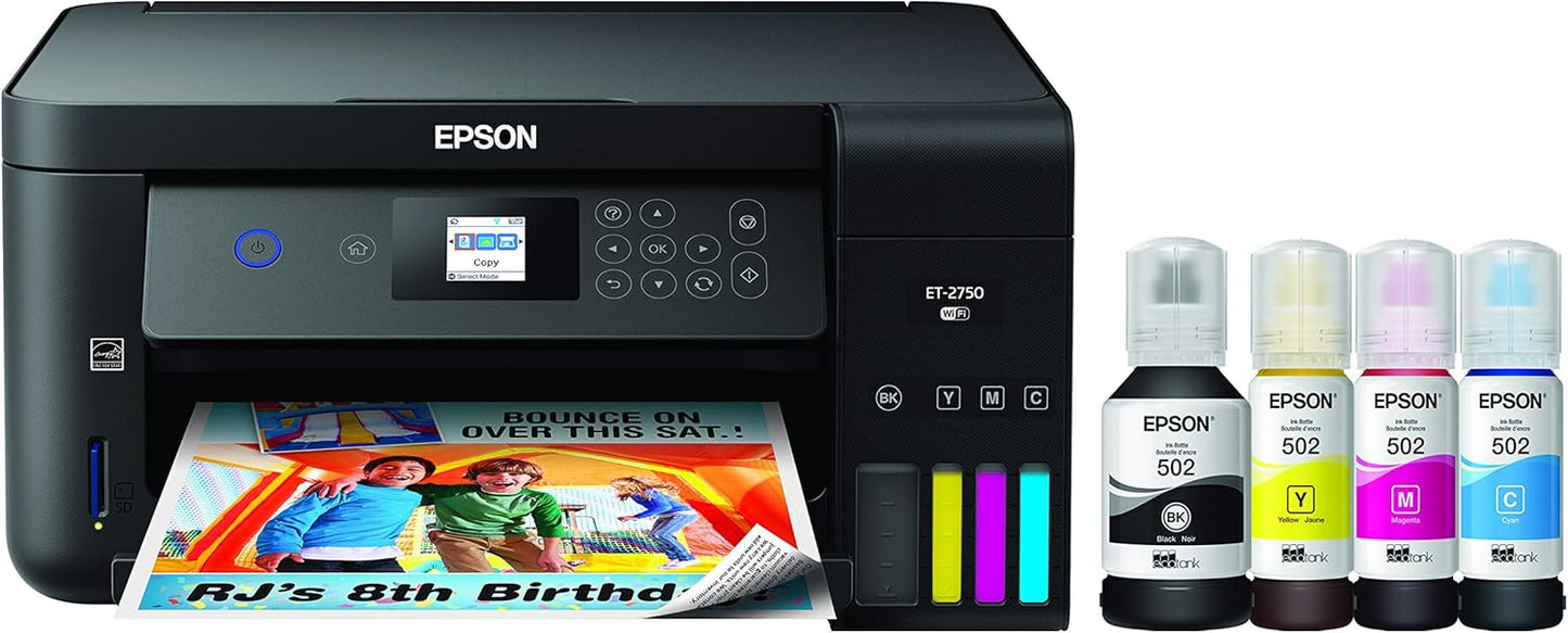 Epson EcoTank ET-2750 Wireless Color Printer - Cartridge-Free Convenience!