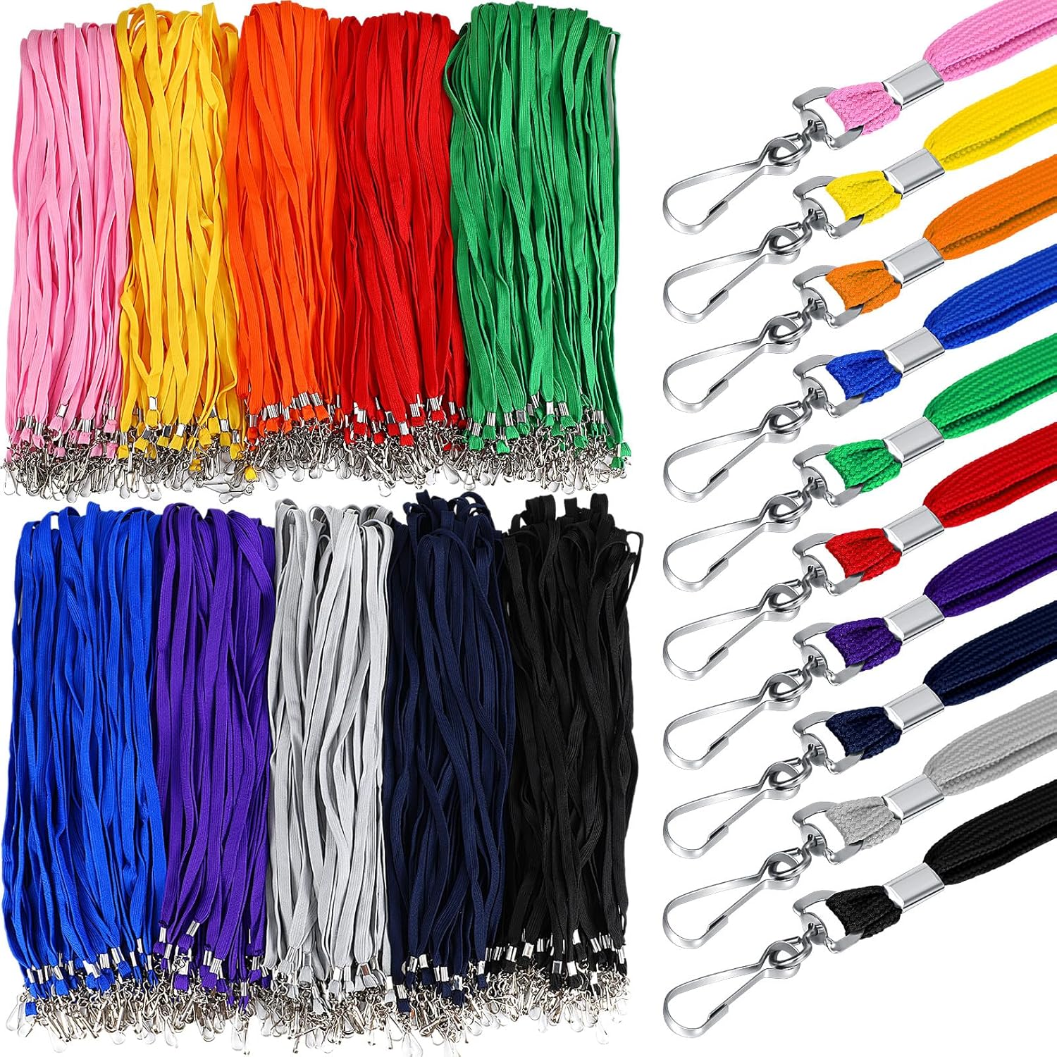 500 Pack Bulk Lanyards for ID Name Badges Holder in Multi Colors