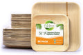 Raj Palm Leaf Plates 50-Pack 10in & 7in Square Plates - Compostable