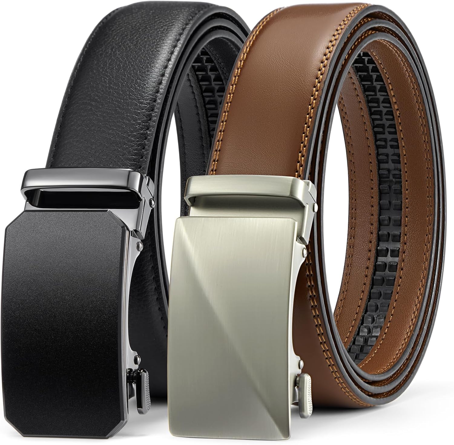 BOSTANTEN Ratchet Leather Belt for Men - Adjustable & Stylish