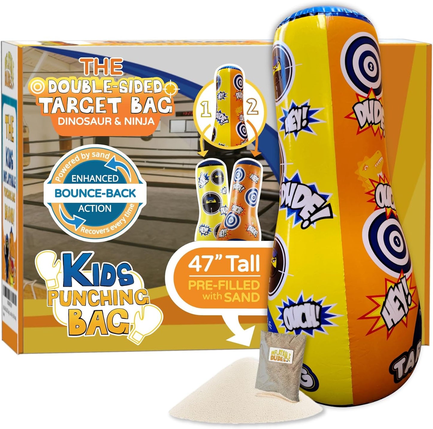 Inflatable Punching Bag for Kids - Enhanced Bounce-Back Action