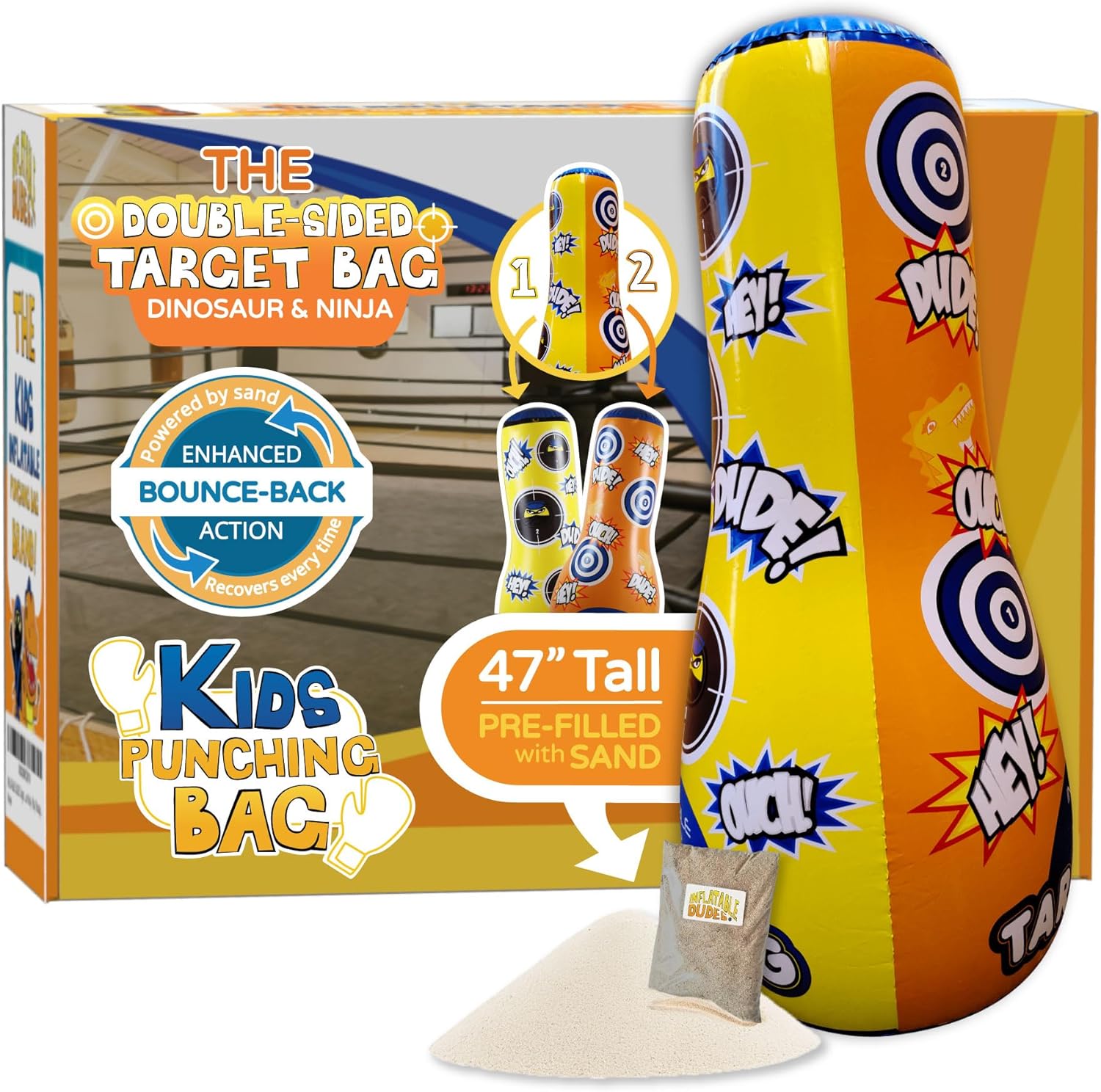Inflatable Punching Bag for Kids - Enhanced Bounce-Back Action