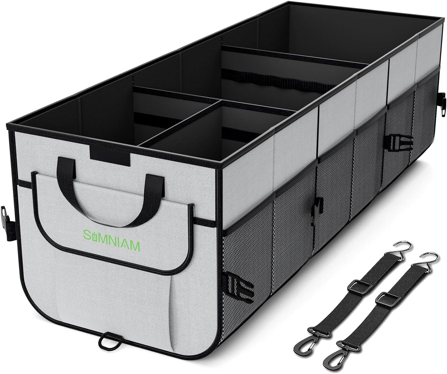Simniam 110L Car Trunk Organizer - High Capacity, 4 Compartments