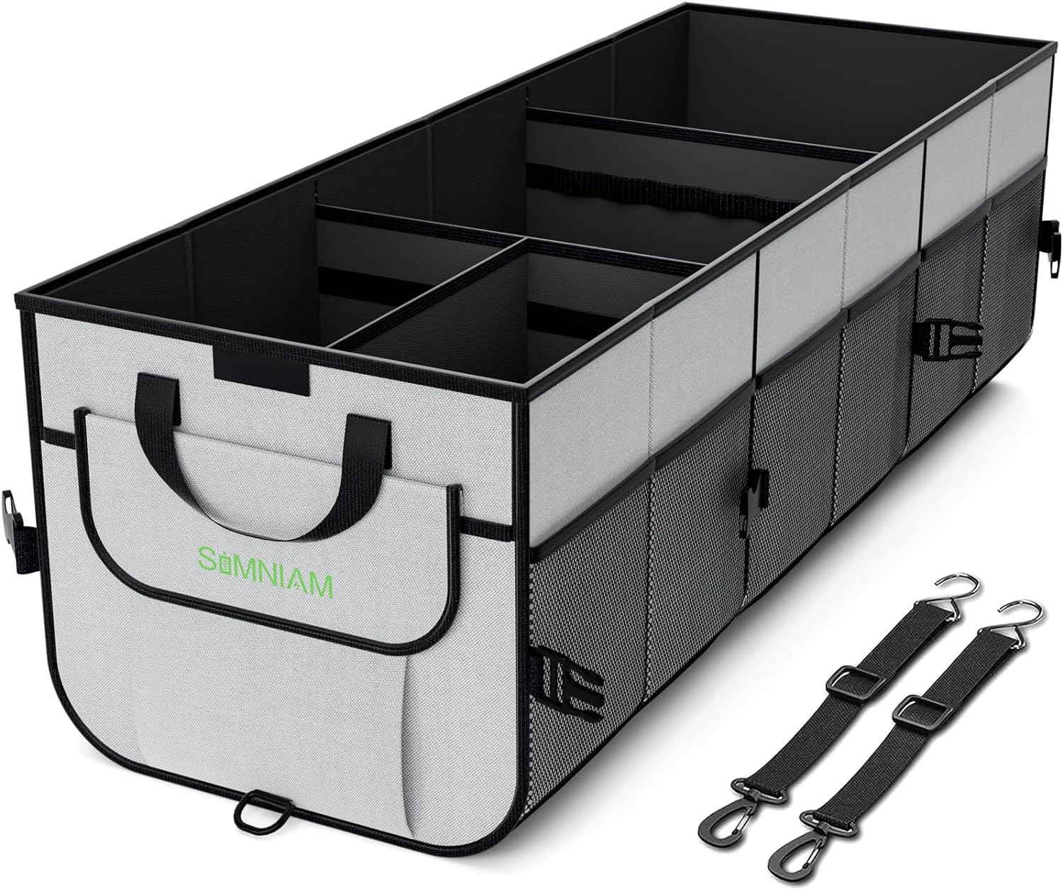 Simniam 110L Car Trunk Organizer - High Capacity, 4 Compartments