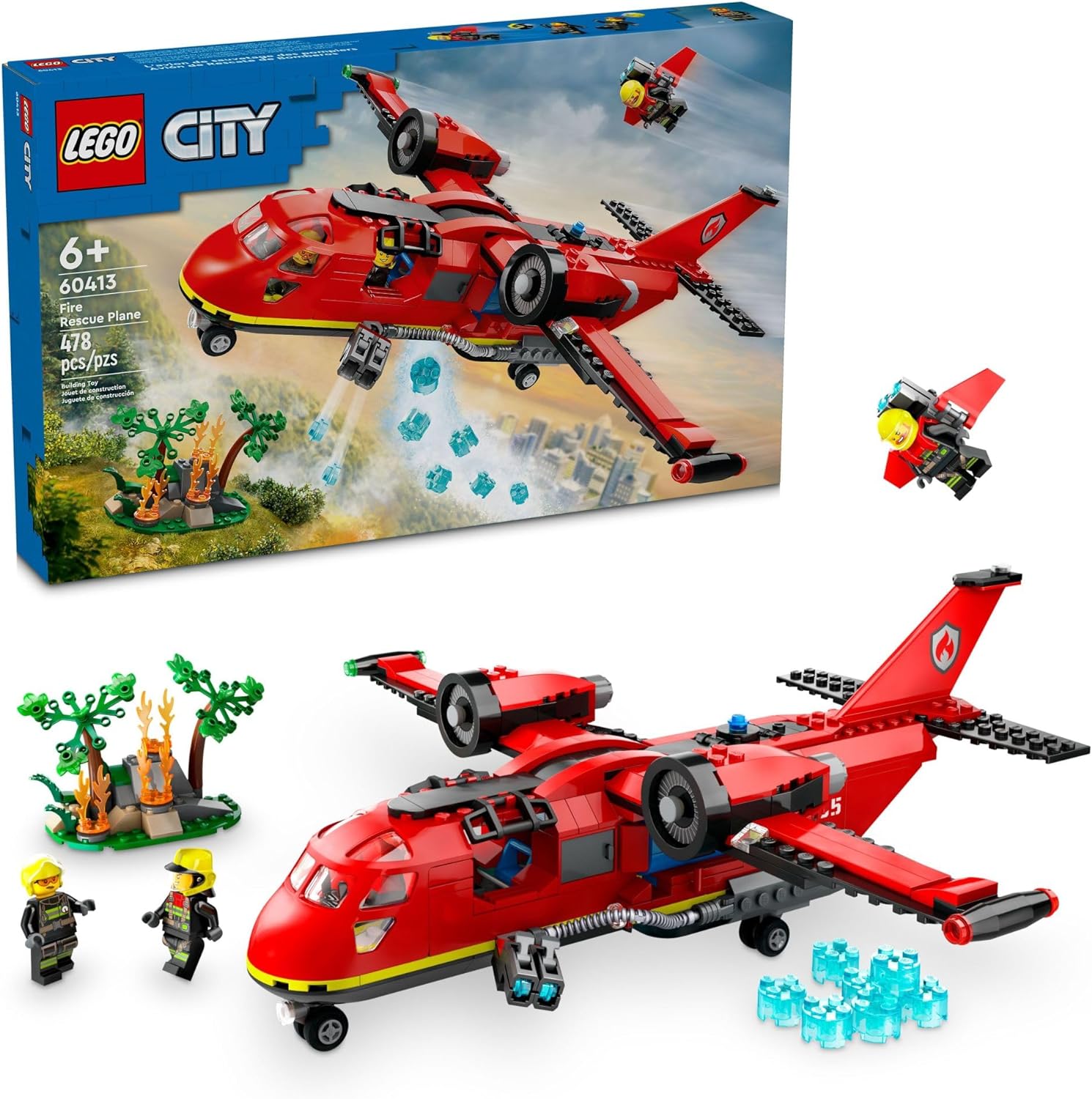 LEGO City Fire Rescue Plane Toy for Realistic Firefighting Fun