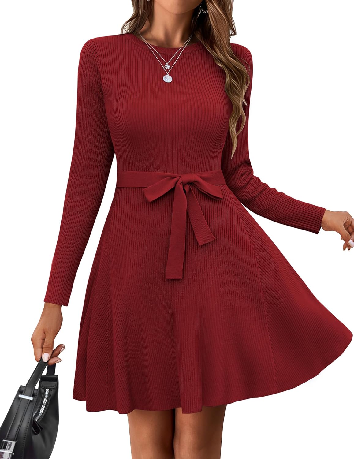HOTOUCH Women's Casual Dress for Fall Winter with Long Sleeves