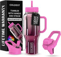 Coldest Tumbler with Handle and Straw - 100% Leak Proof 36 oz