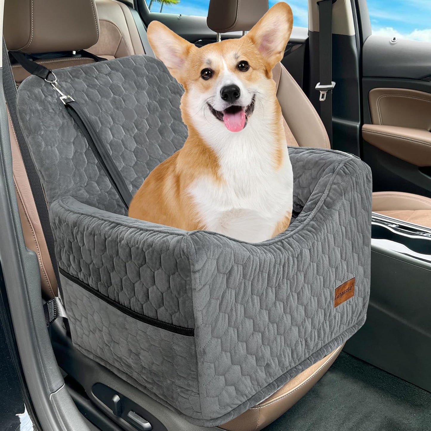 Washable Dog Car Seat with Storage - Travel Safely with Your Pup!