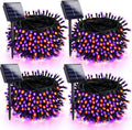 4 Pack 180FT Halloween Solar Lights Orange and Purple - 320LED Outdoor