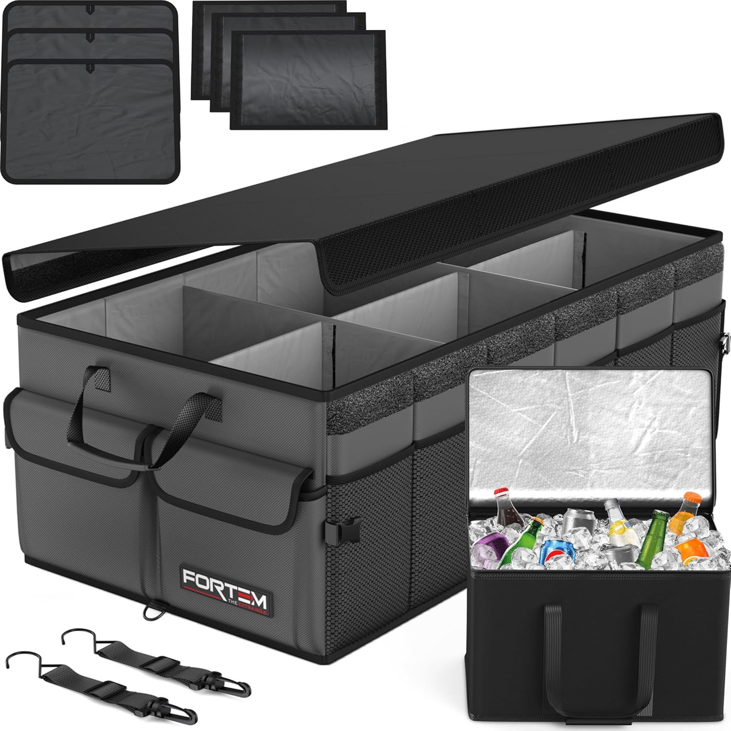 FORTEM Trunk Organizer with Cooler - Perfect for SUV Storage