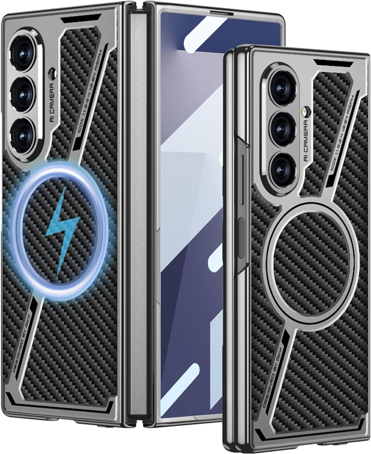 Electroplated Frame Z Shape Magnetic Case for Samsung Galaxy Z Fold 7