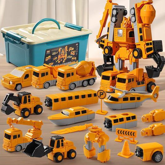 Magnetic Transform Engineering Car Assembled Toys for Kids