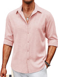 Men's Casual Long Sleeve Chambray Shirt - Wrinkle Free Untucked