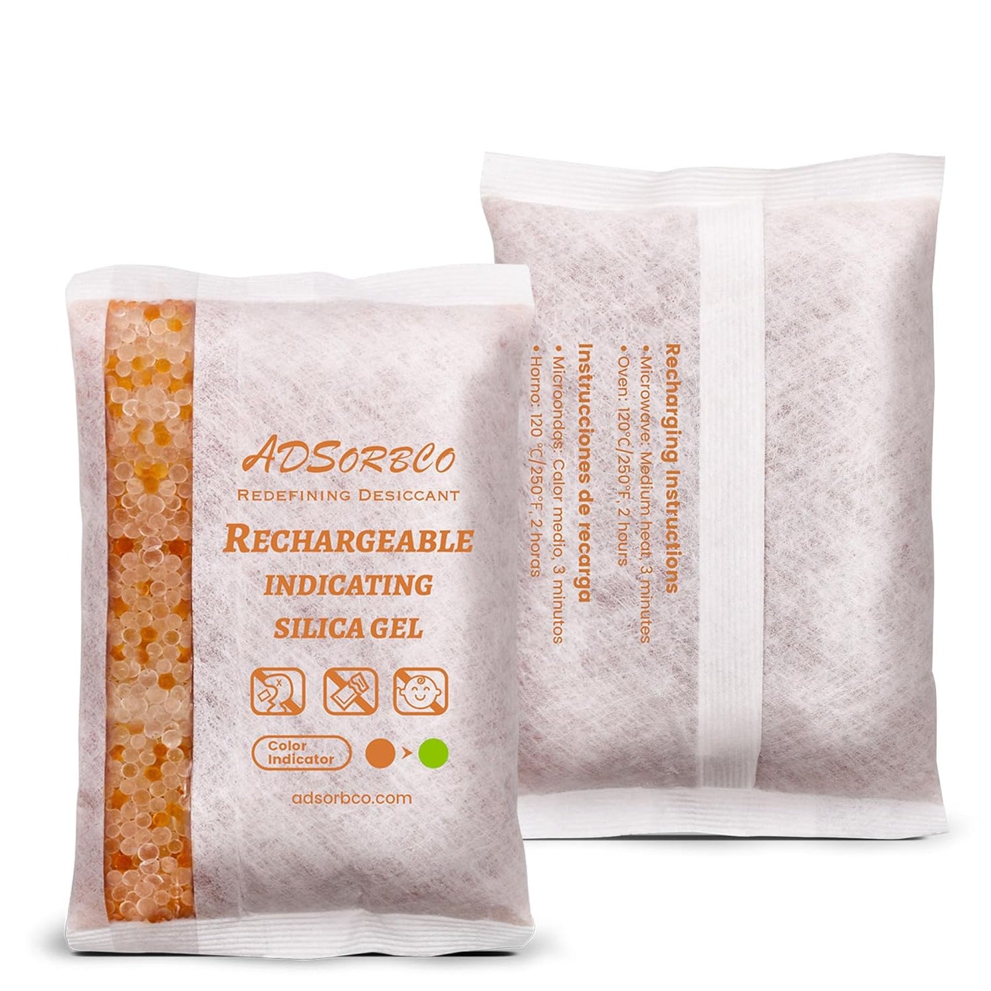 Silica Gel Packets for Storage - Rechargeable Moisture Absorbers