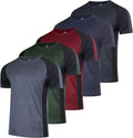 Mens Short Sleeve Dry Fit T-Shirts 5 Pack - Moisture Wicking Casual