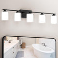 Black Bathroom Vanity Light 5-Light 33 in - 5 Color Modes, Dimmable