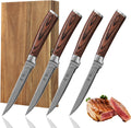 Damascus Steak Knife Set 4-Piece - Razor-Sharp VG10 Blades