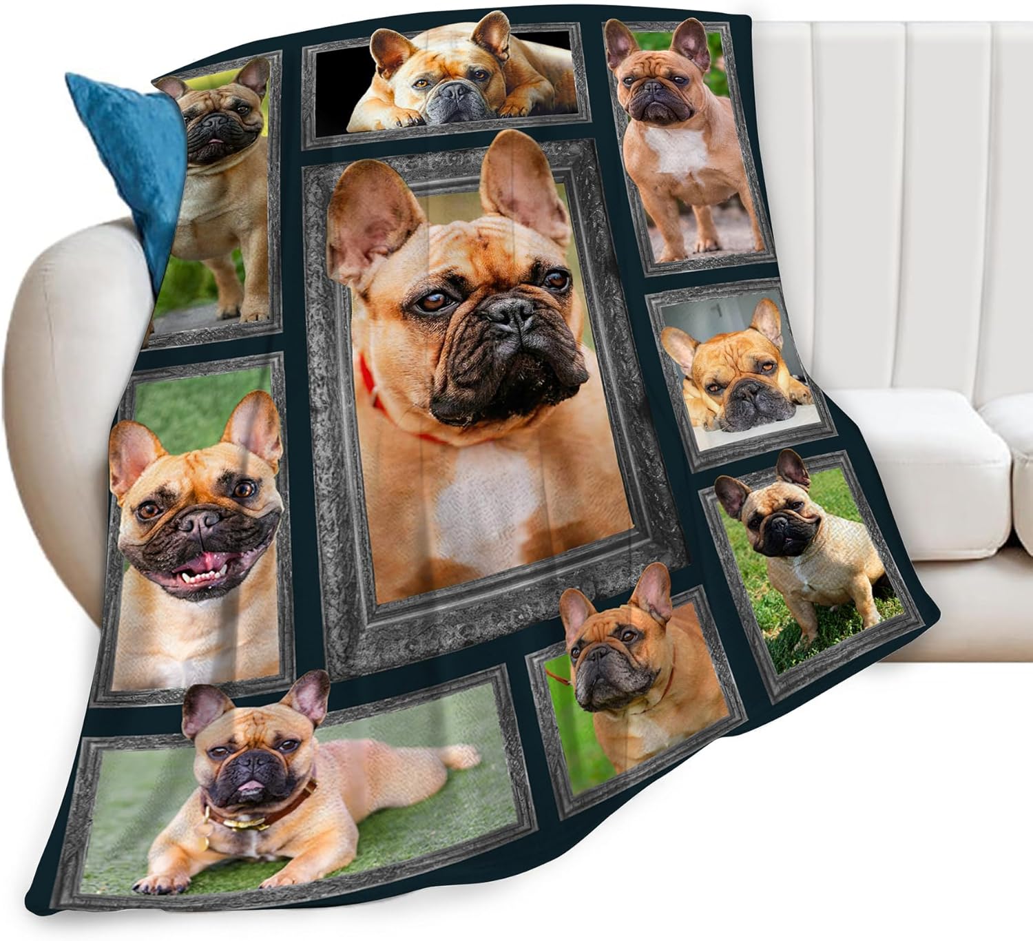 Cute Dog Throw Blanket for French Bulldog Lovers - Cozy Fleece