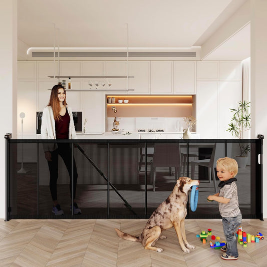 150 Inch Extra Wide Retractable Baby Gate for Large Openings