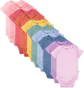 Honestbaby 10-Pack Short Sleeve Bodysuits 100% Organic (Style 1FCN)