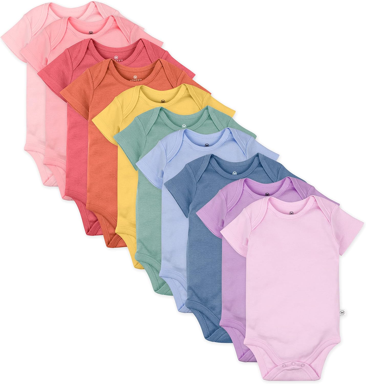 Honestbaby Organic Cotton Short Sleeve Bodysuits for Infants