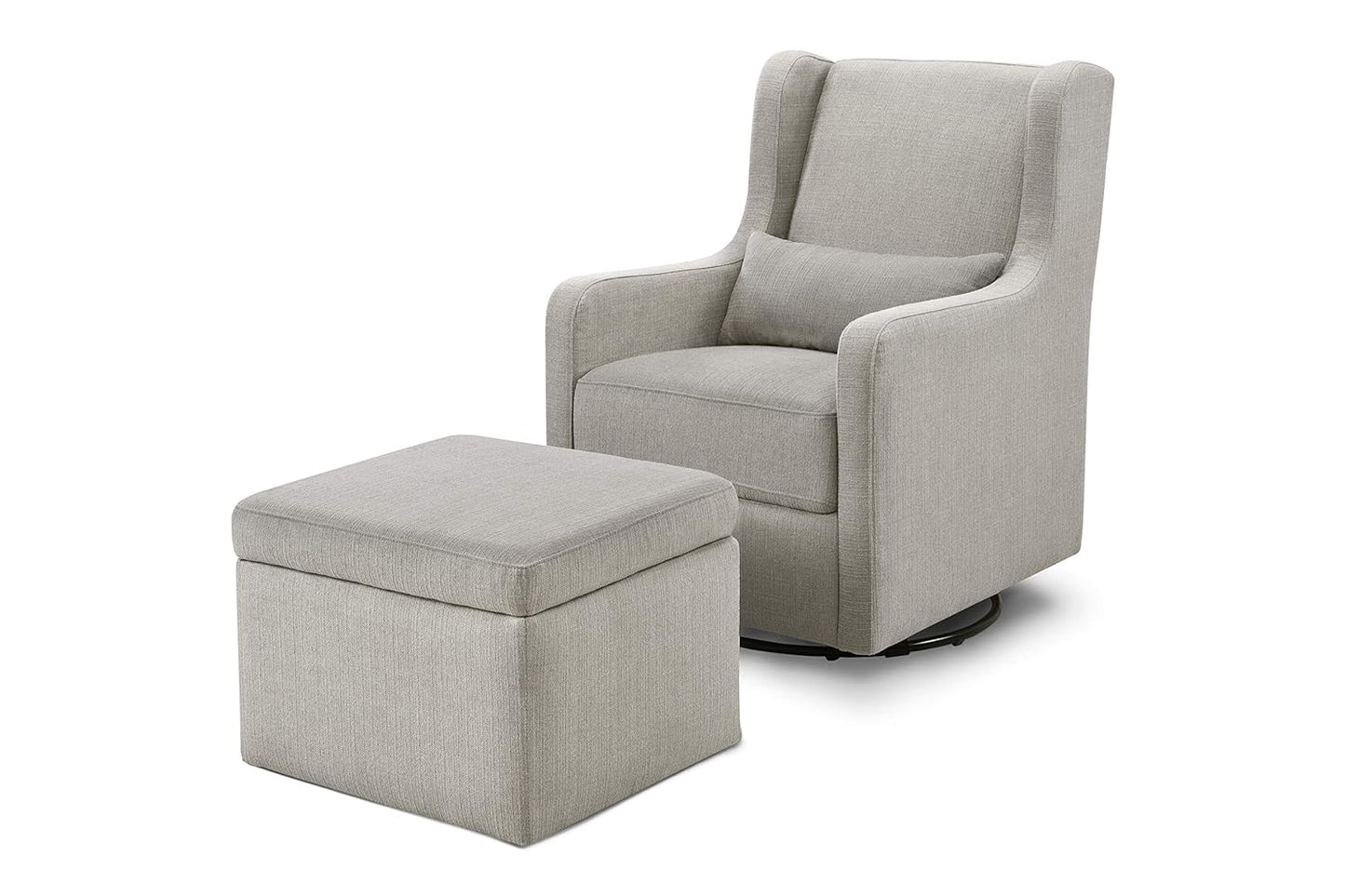 Carter's Adrian Swivel Glider with Storage Ottoman in Grey