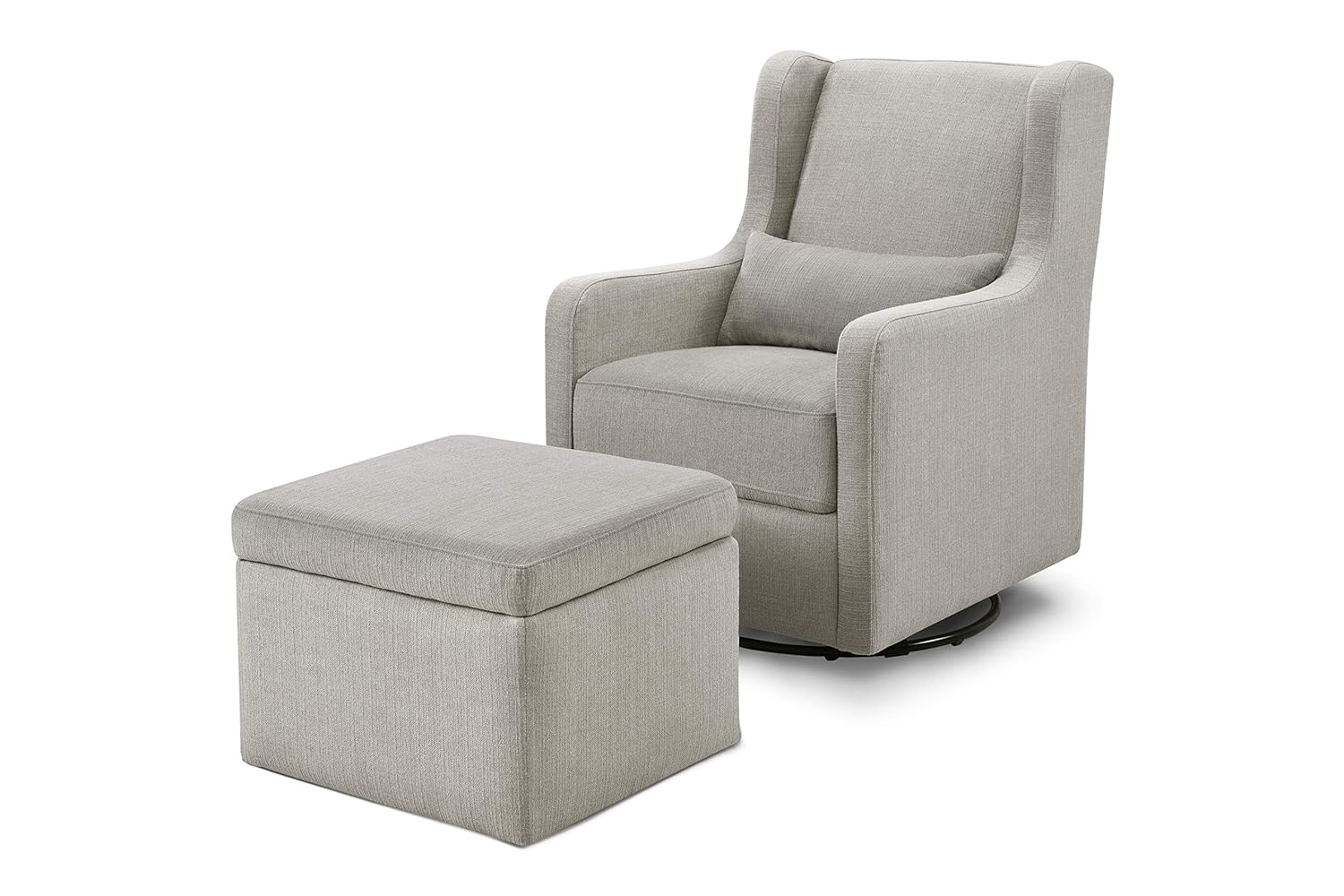 Carter's Adrian Swivel Glider with Storage Ottoman in Grey