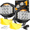 5ft 168W Round LED Offroad Light Pod with Amber DRL - Wide 270 Beam