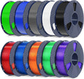PLA Filament Bundle 1.75mm 10 Rolls - Variety Pack for 3D Printing