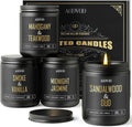 Scented Candles for Men 4-Pack - Long Burn, Luxurious Scents