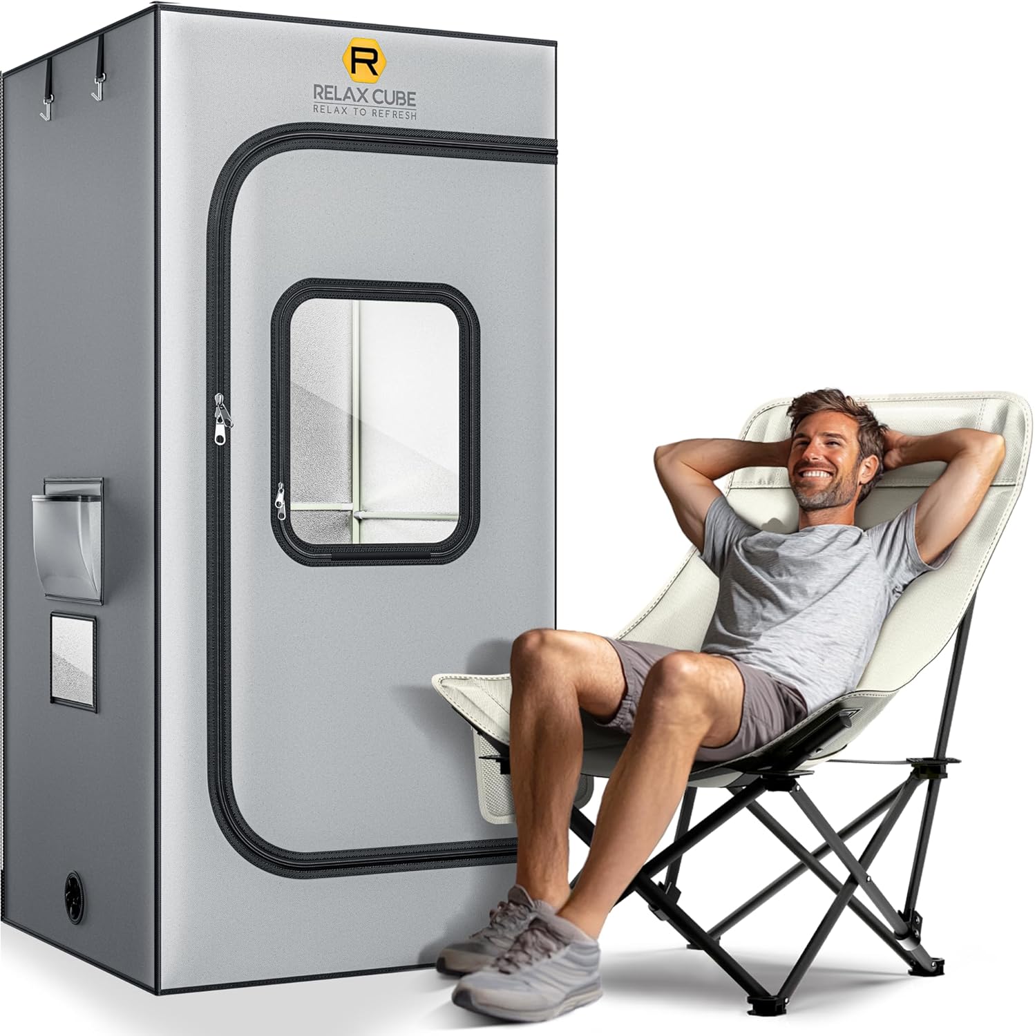 RelaxCube Portable Sauna: 1500W Pro Spa Box