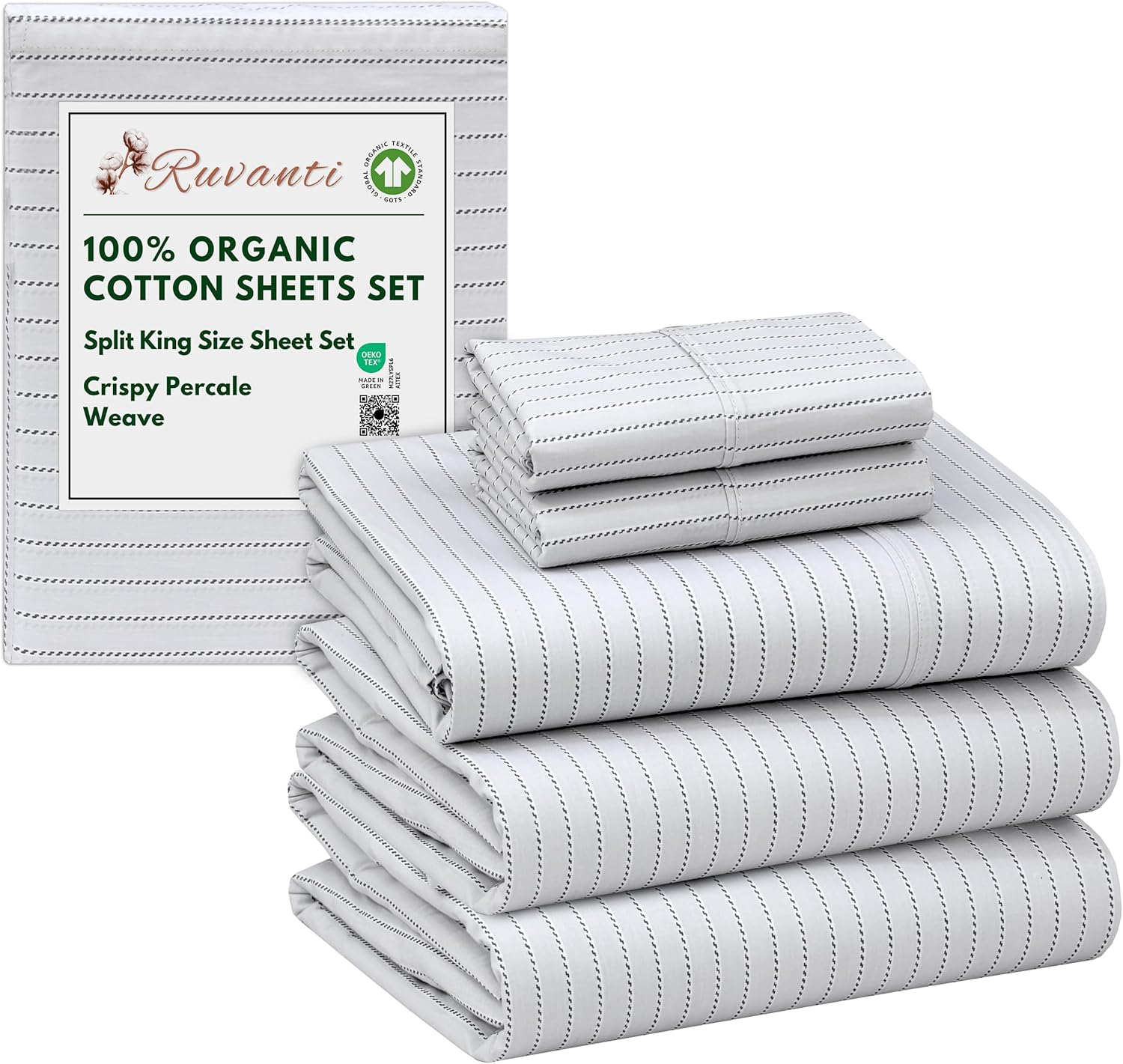 100% Organic Cotton Sheets Split King Set for Ultimate Comfort